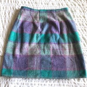 Express Vintage Plaid Wool Wrap Mini Skirt